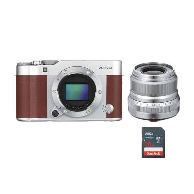 Fujifilm X-A3 BO plus XF 23mm F2 Kamera Mirroless - Silver/Brown