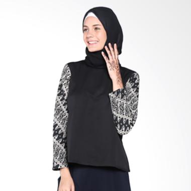 Rauza Rauza Sierra Batik Top Atasan Muslim Wanita - White Black