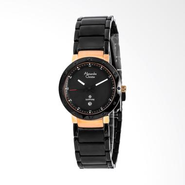 Alexandre Christie ACF-8229-LDBBRBA Ladies Black Dial Stainless Steel Jam Tangan Wanita