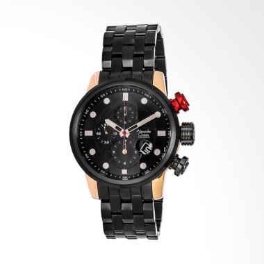 Alexandre Christie Black Dial Black ... k Gold ACF-6163-MCBBRBARE