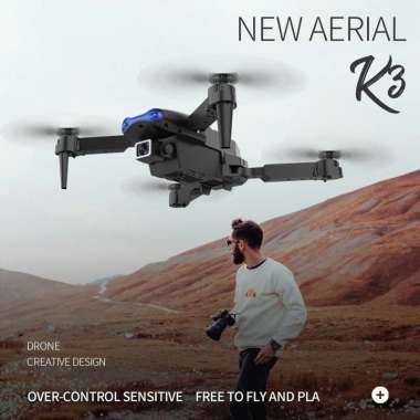 K3 Drone WIFI FPV 4K HD Camera Foldable Quadcopter Drone 2 Camera Black