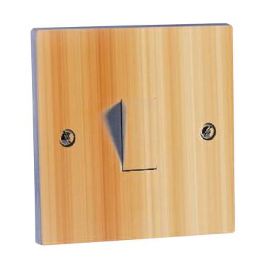 OEM Motif Kayu Saklar Lampu Sticker - Coklat