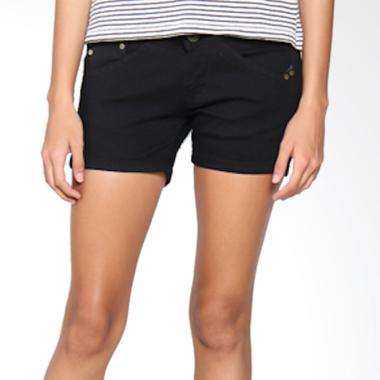 Mobile Power H5530 Basic Color Short Pants Denim Celana Wanita - Black