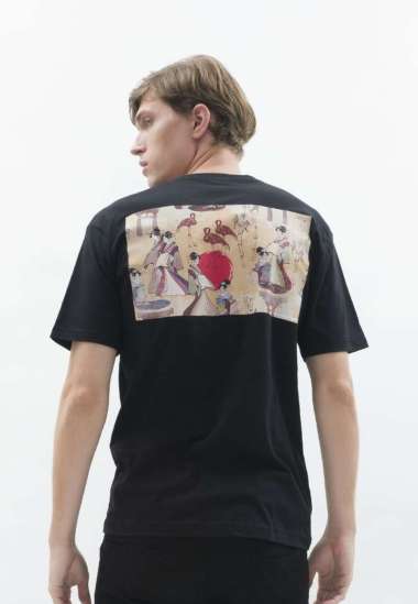 Kaos hitam t shirt polos houseofcuff motif Geisha READY HINGGA 4XL hitam XL