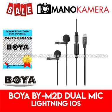 BOYA BY-M2D Dual Clip On Mic Microphone iPhone iOS Lightning Adaptor