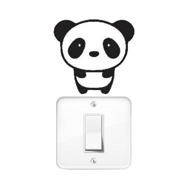 OEM Motif Panda Dekorasi Tombol Lampu Saklar Wall Sticker - Hitam