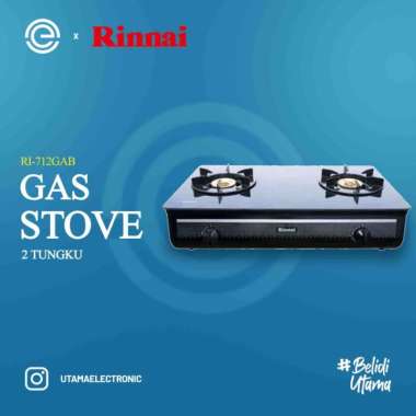 RINNAI Kompor Gas Kaca 2 Tungku RI-712GAB