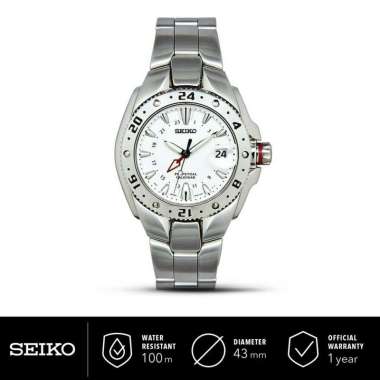 Jam Tangan Pria Seiko Classic Quartz Perpetual Stainless Steel SLT005 Original Silver