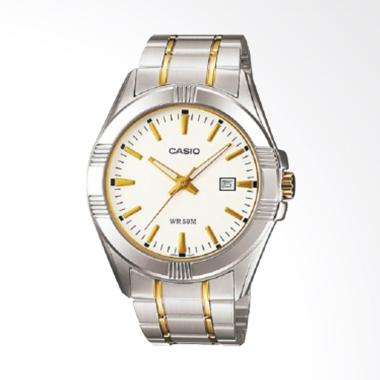 CASIO Stainless Steel Jam Tangan Pria - Silver Gold MTP-1308SG-7AVDF