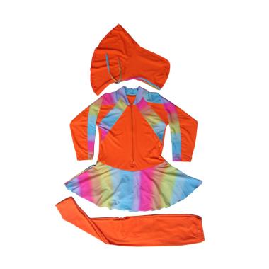 Rainy Collections Motif Rainbow Baju Renang Anak Muslim - Orange