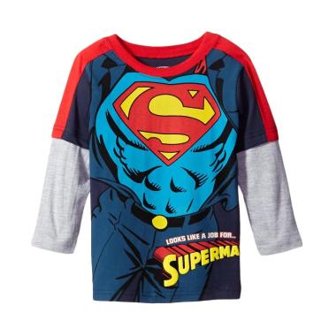 DC Comics Tema Superman Kaos Lengan Panjang Anak