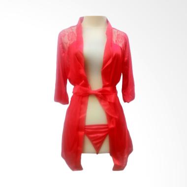 Jakarta Lingerie JLF210 Kimono Brokat - Red Sexy