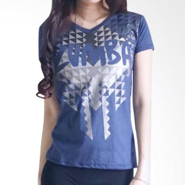 Mom Zumba Mozaic Tee Baju Senam Wanita - Navy