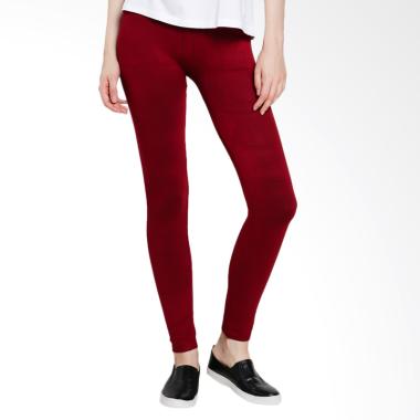 Noia Clothing Women Comfy Legging Bawahan Wanita - Maroon