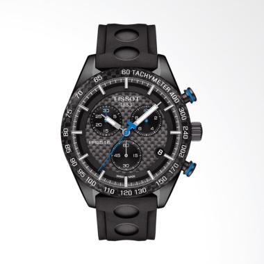 TISSOT Chronograph Tachymeter Tali Rubber Jam Tangan Pria - Hitam [T100.417.37.201.00-PRS 516] Black