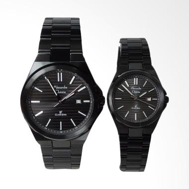 Alexandre Christie Classic Jam Tangan Couple - Black [AC8563MD/LD]