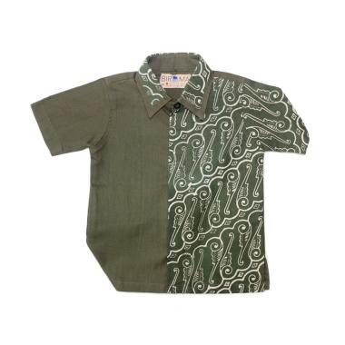 Birama 9135 Kemeja Batik Anak Laki-Laki - Hijau Army