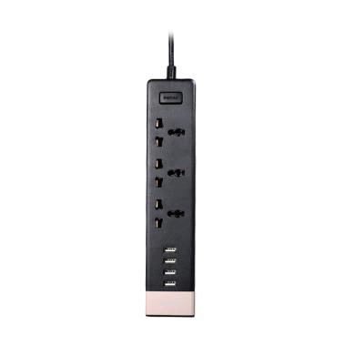 Remax Ru-S2 Business Version 4 Ports USB Hub Charger And 3 Eu - Hitam