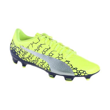Puma Mens EvoPower Vigor 4 Graphic FG Football Sepatu Sepakbola - Green Silver [104422 02]