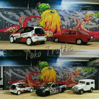 Kode D diorama papercraft Graffiti skala 1/64