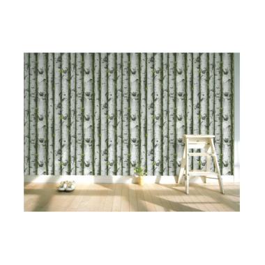 Tokuniku 66064 Non Woven Nordic Woods Wallpaper 3d Dekorasi Dinding Green 53cmx10m