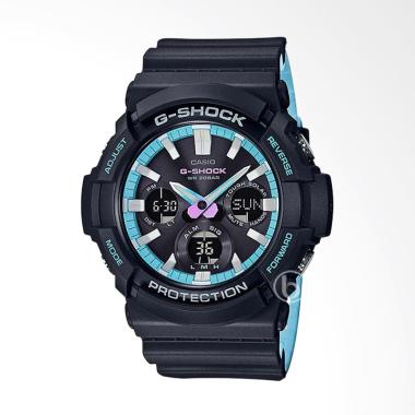 CASIO G-Shock Tough Solar Double LED Light Jam Tangan Pria - Black Blue [GAS-100PC-1A] Black