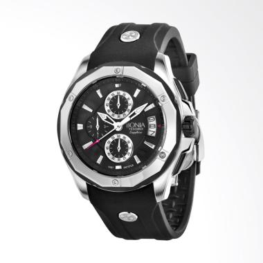 Bonia Jam Tangan Pria - Black Silver [B737-1332CR]