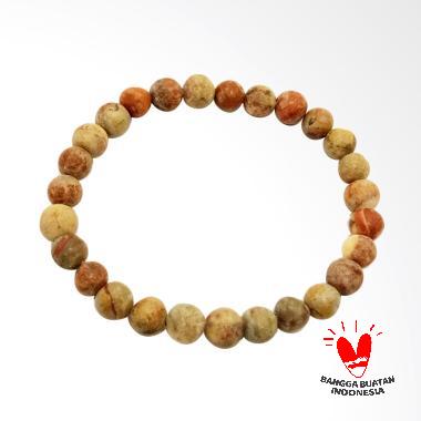 Vee Batu Fosil Kayu Gelang Terapi Kesehatan [8 mm] Coklat