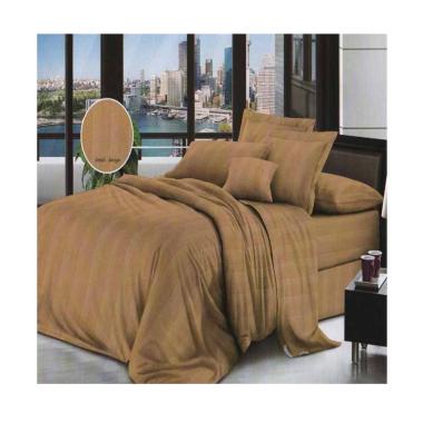 Rosewell Sprei Microtex Emboss Salur Baru - Coklat