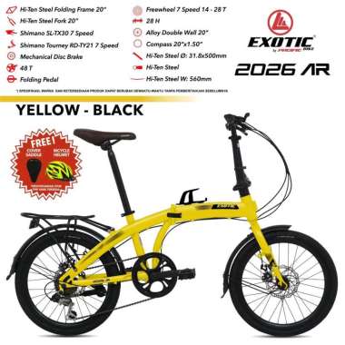 Sepeda Lipat 20 Inc Exotic By.Pacifik Rem Discbrake Cakram Ada Boncengan Dan Spakbor