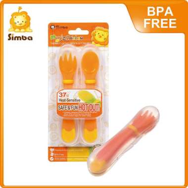 SIMBA MAGIC RAINBOW SPOON & FORK SET - Hijau Orange