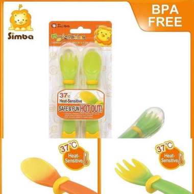 SIMBA MAGIC RAINBOW SPOON & FORK SET - Hijau Hijau