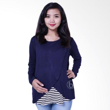 Mama Hamil SJ 306 Shereen Blouse Baju Hamil & Menyusui - Biru Mama Hamil SJ 306 Shereen Blouse Baju Hamil & Menyusui - Biru