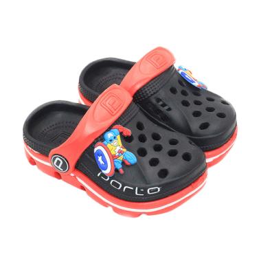 Porto 1006 T Sandal Selop Anak Laki Laki - Black Red