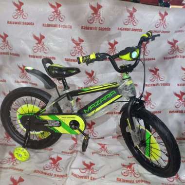 Sepeda anak 18 bmx MAZARA 2255-2-8 ban besar lampu variasi di Stang