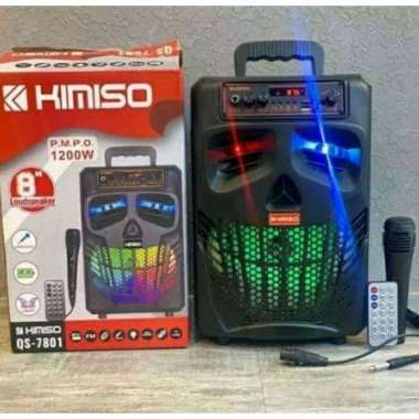 Speaker Bluetooth Karaoke Free Microphone Karaoke 8Inchi Kimiso QS7801Salon Aktif Portable Mp3 Radio
