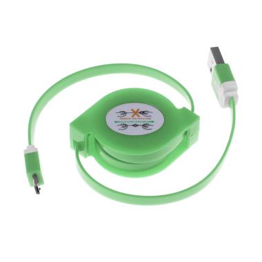 Rhaya Grosir Retractable Full Colour USB Data Cable - Hijau