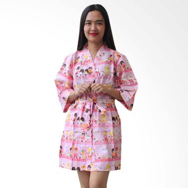 Aily BT026 Motif Hello Kitty Kimono ... Baju Tidur Wanita - Pink