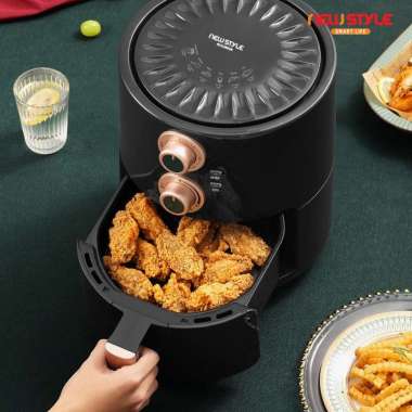 Newstyle Air Fryer Y10 Penggorengan Elektrik Alat Menggoreng Tanpa Minyak 3.5L Produk Terlaris Hitam