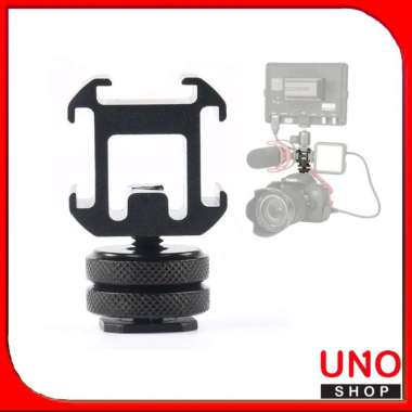Three Head Hot Shoe Mount Adapter Converter Base Mic LED Monitor