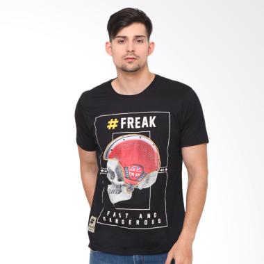 FBW OOTD Freak Print T-Shirt Pria - Hitam