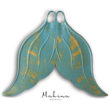 Mahina Mermaid Fin AQUAMARINE – Rubber Monofin 4042 ADULT