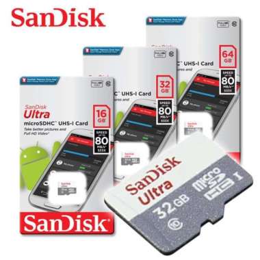 MEMORY MICRO SD SANDISK 16GB/32GB/64GB CLASS 10 80MBS - ORIGINAL 32GB