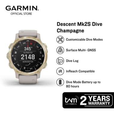 Garmin Descent Mk2S Dive - Champagne