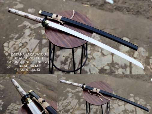 Katana Sakabato Black Mata Bilah Terbalik Kualitas Putus Paku