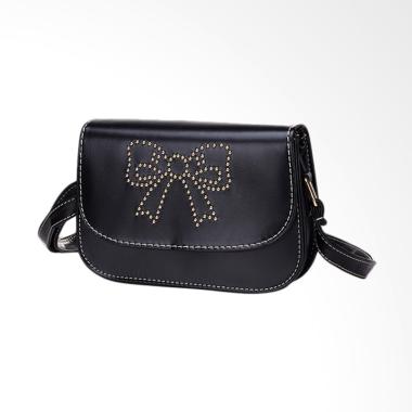 KarnaKamu Motif Ribbon Cute Sling Bag Wanita - Hitam