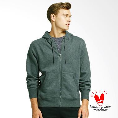 FTS Trendy Jaket Sweater Polos Zipper - Abu
