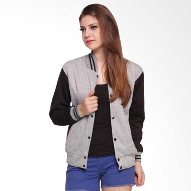 DEcTionS Baseball Varsity Jaket Wanita - Abu Hitam
