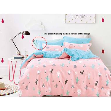 Leven Cotton California Sky Katun J ... heet Set Sprei - Sky Blue