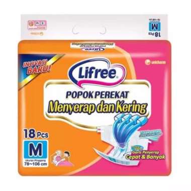 Promo Harga Lifree Popok Perekat Menyerap dan Kering M18 18 pcs - Blibli
